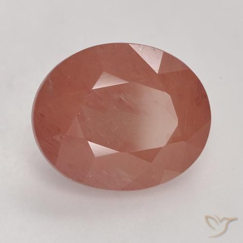 3.16ct Naturale Rosso medio Andesina Labradorite, Ovale, Traslucido