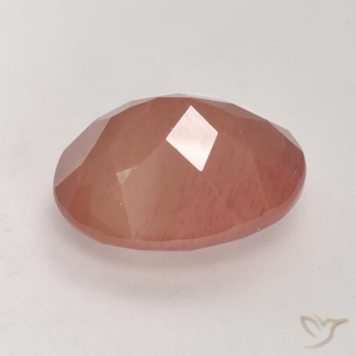 Andesina Labradorite Rosso medio naturale da 3.16 ct, Ovale, Traslucido