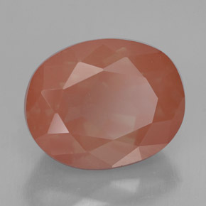 Andesina labradorite naturale arancione da 3,10 ct, taglio ovale, VVS