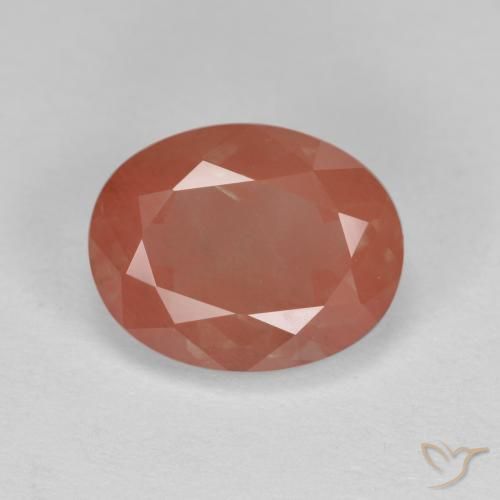 2.21ct Naturale Rosso arrossato Andesina Labradorite, Ovale, Traslucido
