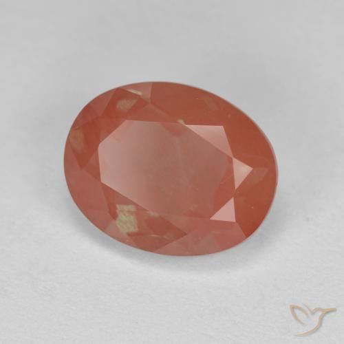Andesina Labradorite Rosso arrossato naturale da 2.21 ct, Ovale, Traslucido