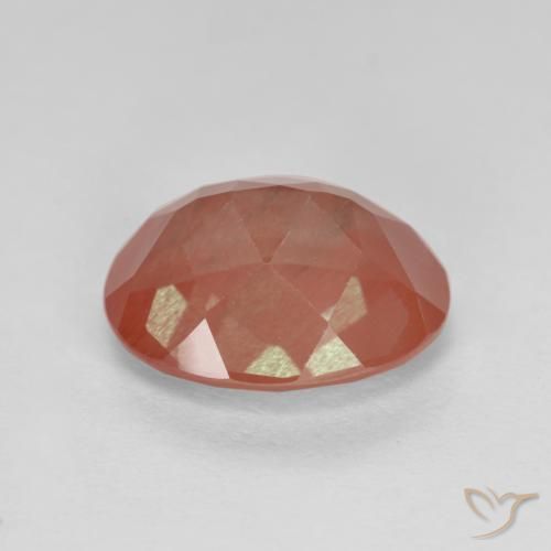 Andesina Labradorite Rosso arrossato naturale da 2.21 ct, Ovale, Traslucido