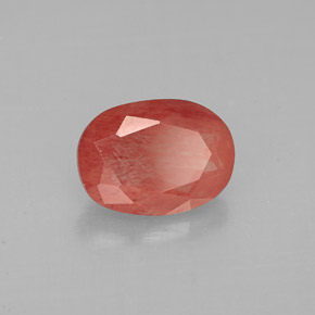 Andesina Labradorite Miele rosso naturale da 1.31 ct, Taglio ovale, VS