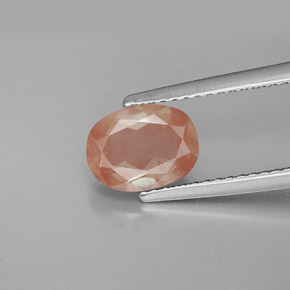Andesina labradorite naturale rosso da 1,39 ct, taglio ovale, VS