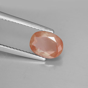 Andesina labradorite naturale rosso da 1,39 ct, taglio ovale, VS