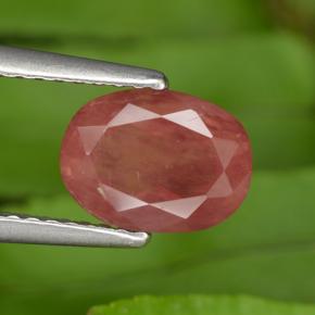 Andesina labradorite naturale rosso da 1,43 ct, taglio ovale, VS