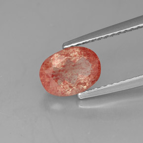 Andesina Labradorite Miele rosso naturale da 1.18 ct, Trasparente, Trasparente/Traslucido