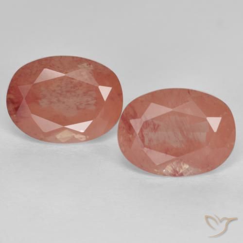 2.92ctw Naturale Arancio rossastro pallido Andesina Labradorite, Ovale, VS