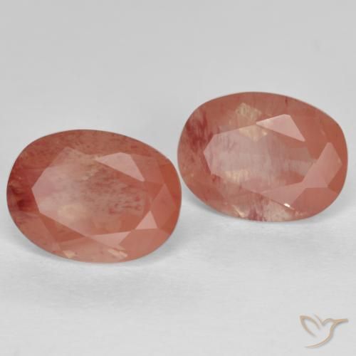 Gemme di Andesina Labradorite Arancio rossastro pallido naturale da 2.92 ct, Ovale, VS