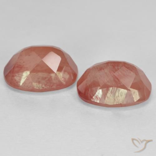 Gemme di Andesina Labradorite Arancio rossastro pallido naturale da 2.92 ct, Ovale, VS
