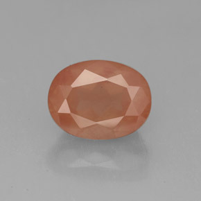 Andesina labradorite naturale rosso da 2,05 ct, taglio ovale, traslucido