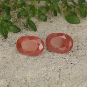 Gemme di Andesina Labradorite Miele rosso naturale da 1.92 ct, Taglio ovale, Traslucido