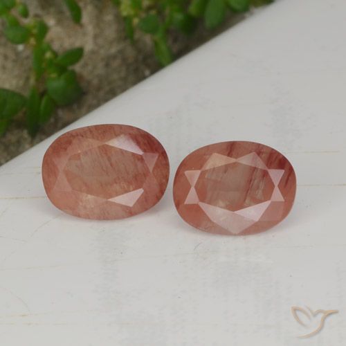 2.70ctw Naturale Arancio rossastro pallido Andesina Labradorite, Ovale, Traslucido