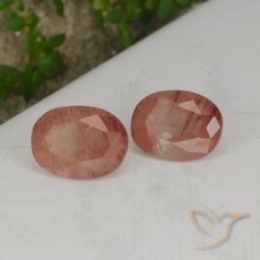 Gemme di Andesina Labradorite Arancio rossastro pallido naturale da 2.70 ct, Ovale, Traslucido