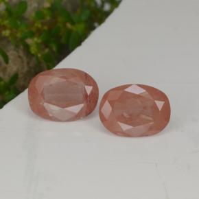 Andesina labradorite naturale rosso da 2,77 ct, taglio ovale, traslucido