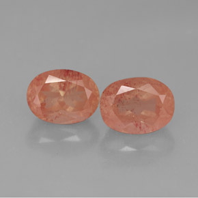 Gemme di Andesina Labradorite Miele rosso naturale da  ct, Taglio ovale, Traslucido