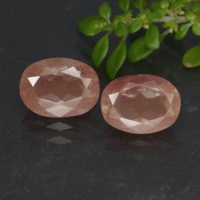 Andesina labradorite naturale rosso da 2,52 ct, taglio ovale, traslucido