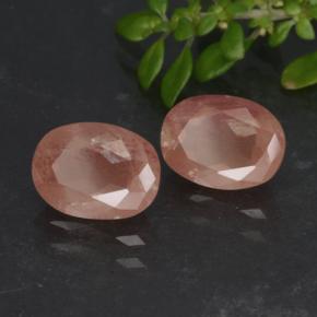 Andesina labradorite naturale rosso da 2,52 ct, taglio ovale, traslucido