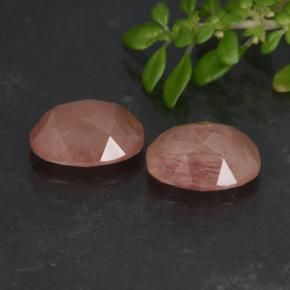 Andesina labradorite naturale rosso da 2,52 ct, taglio ovale, traslucido