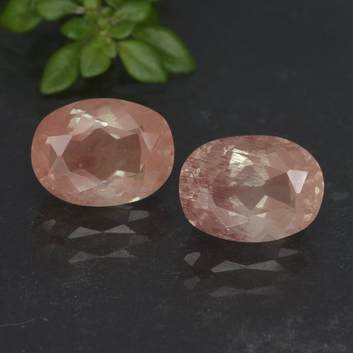 Gemme di Andesina Labradorite Pompelmo Rosa naturale da 2.90 ct, Taglio ovale, Traslucido