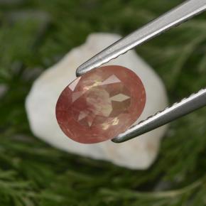 Andesina Labradorite Miele rosso naturale da 1.29 ct, Taglio ovale, VVS-VS