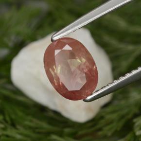 Andesina Labradorite Miele rosso naturale da 1.29 ct, Taglio ovale, VVS-VS