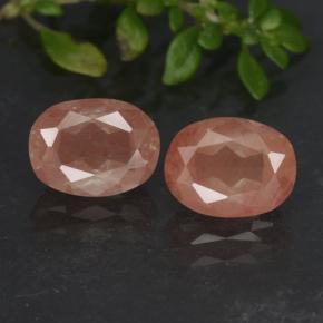 Andesina labradorite naturale rosso da 2,81 ct, taglio ovale, traslucido