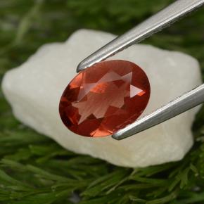 Andesina labradorite naturale rosso da 0,80 ct, taglio ovale, VS