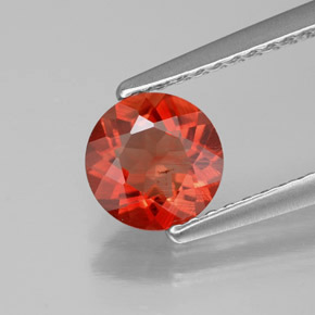 Andesina labradorite naturale arancione da 0,65 ct, taglio rotondo, VS