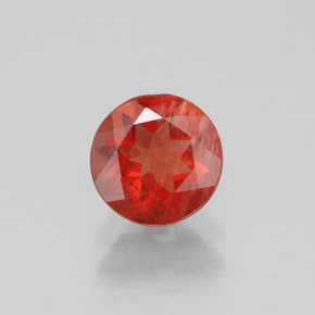 Andesina labradorite naturale rosso da 0,60 ct, taglio rotondo, VS
