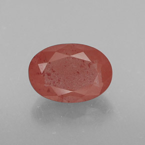 Andesina labradorite naturale rosso da 0,74 ct, taglio ovale, traslucido
