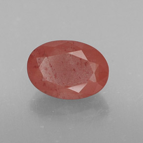 Andesina labradorite naturale rosso da 0,74 ct, taglio ovale, traslucido
