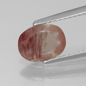 Andesina Labradorite Miele rosso naturale da 1.04 ct, Trasparente, Trasparente/Traslucido