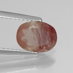 Andesina Labradorite Miele rosso naturale da 1.04 ct, Trasparente, Trasparente/Traslucido