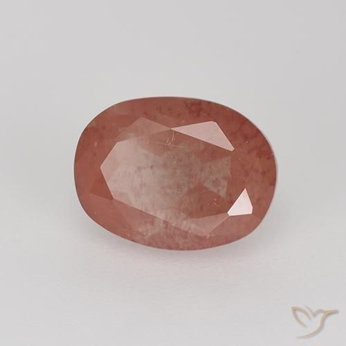 Andesina Labradorite Rosso medio naturale da 1.62 ct, Taglio ovale, Trasparente