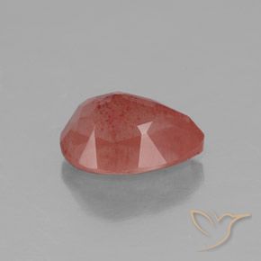 Andesina Labradorite Sangue rosso naturale da 2.02 ct, Forma a pera, Trasparente/Traslucido