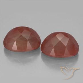 Gemme di Andesina Labradorite Rosso medio naturale da 8.14 ct, Ovale, Trasparente/Traslucido