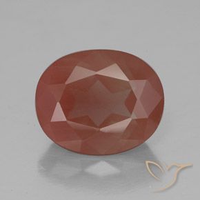 3.57ct Naturale Rosso arancione Andesina Labradorite, Ovale, Trasparente/Traslucido
