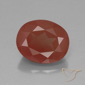3.83ct Naturale Rosso arancione Andesina Labradorite, Ovale, Trasparente/Traslucido