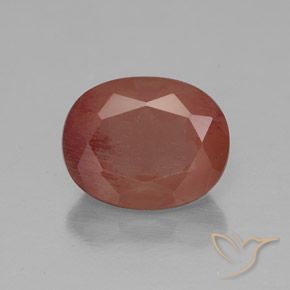 3.01ct Naturale Rosso arrossato Andesina Labradorite, Ovale, Trasparente/Traslucido