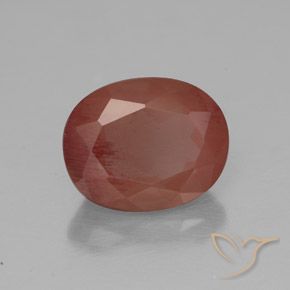 Andesina Labradorite Rosso arrossato naturale da 3.01 ct, Ovale, Trasparente/Traslucido
