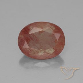 2.63ct Naturale Rosso arancione Andesina Labradorite, Ovale, Trasparente