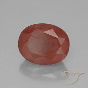 Andesina Labradorite Rosso arancione naturale da 2.92 ct, Ovale, Trasparente/Traslucido