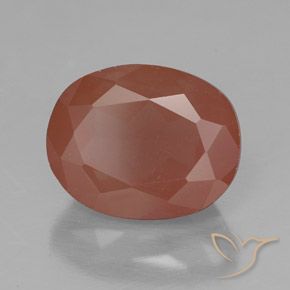 Andesina Labradorite Rosso arrossato naturale da 3.10 ct, Ovale, Trasparente/Traslucido