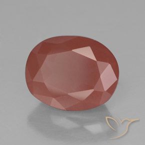 Andesina Labradorite Arancio rossastro pallido naturale da 2.59 ct, Ovale, Trasparente/Traslucido