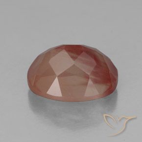 Andesina Labradorite Arancio rossastro pallido naturale da 2.94 ct, Ovale, Trasparente