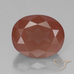 3.99ct Naturale Arancio rossastro pallido Andesina Labradorite, Ovale, Trasparente/Traslucido
