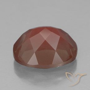 Andesina Labradorite Arancio rossastro pallido naturale da 3.99 ct, Ovale, Trasparente/Traslucido