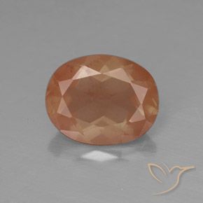 2.59ct Naturale Pompelmo Arancia Andesina Labradorite, Ovale, Trasparente/Traslucido