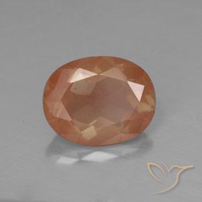 Andesina Labradorite Pompelmo Arancia naturale da 2.59 ct, Ovale, Trasparente/Traslucido